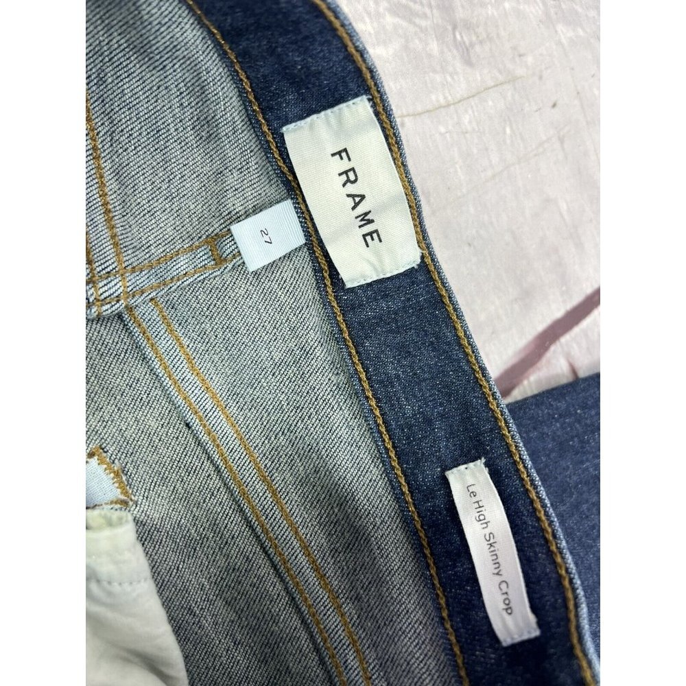 Frame Le High Skinny Crop Sz 27 (Fits‎ 26W 28L) Stretch Mid Rise Denim Jeans - Picture 5 of 6
